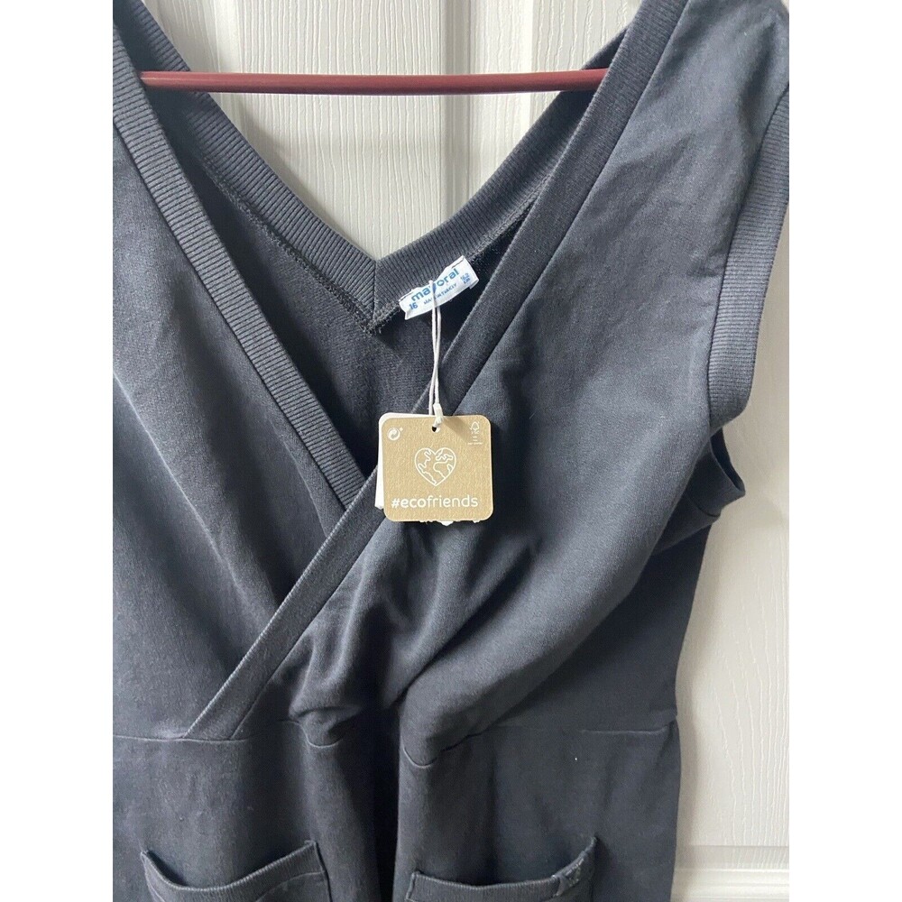 Mayoral Sleeveless Jumpsuit Plus Size 16 Gray V Neck Straight Leg Pockets Jersey - Picture 8 of 9